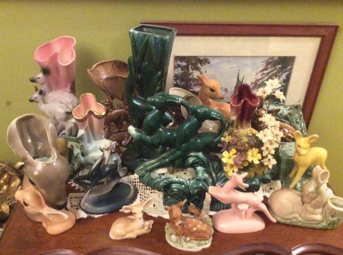 Vintage pottery includes Hull, McCoy, mid century and more