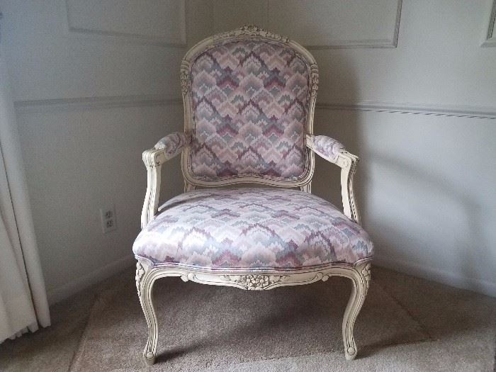 Victorian Style chair with arm rests.