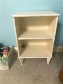 #26	White Painted Wood Bookcase  18x12x28	 $30.00 	