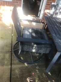 #87	Metal Table w/fire pit and 4 metal chairs  	 $300.00 	