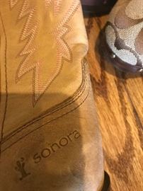 #104	Sonora women tan leather cowboy boots size 9.5	 $80.00 	