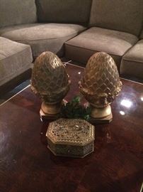 Asian style coffee table and handsome decor