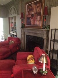 Such comfort! Matching club chairs with ottomans