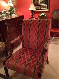 Very fine upholstered arm chair
