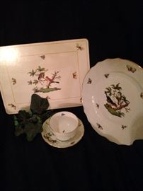 Herend handpainted Rothschild Bird china & placemates (2 sizes available)