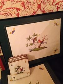Larger Rothschild Bird placemats and coasters