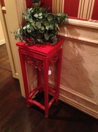 One of two matching Asian style plant stands