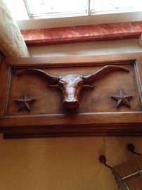 Hand carved wooden "Bevo" box