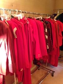 Designer clothes in red . . .