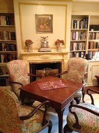 Identical arm chairs (as is); one of several game tables