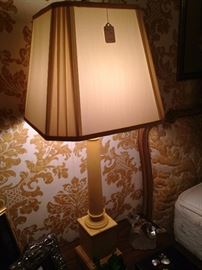 One of two matching bedroom lamps