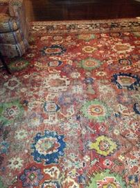 Antique rug (as is) - quite colorful