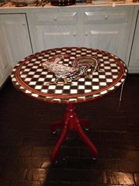 Hand-painted rooster table