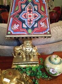 Darling elephant lamp with hand-painted shade