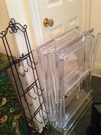 Plate racks; acrylic TV trays