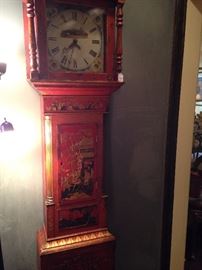 One of two Asian style grandfather clocks