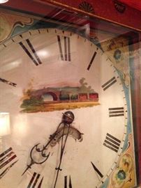 Asian style hand-painted grandfather clock