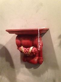 One of a pair of matching wall shelves