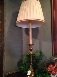 One of two mantle lamps