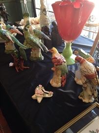 Several bird figurines