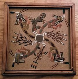 Hunting People and sacred plants st michaels az sand painting
