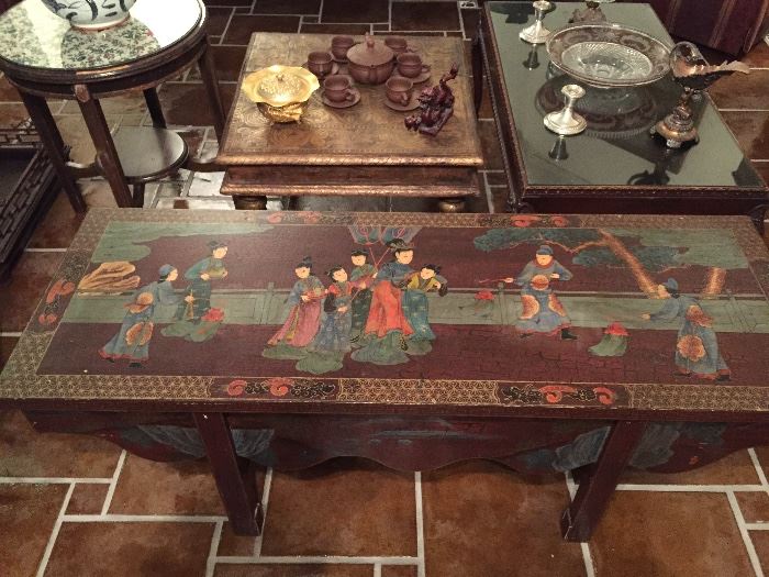 Chinese hand painted coffee table/bench