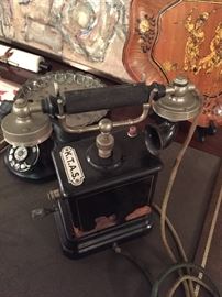 European antique crank phone (pealing paint on 1 side)