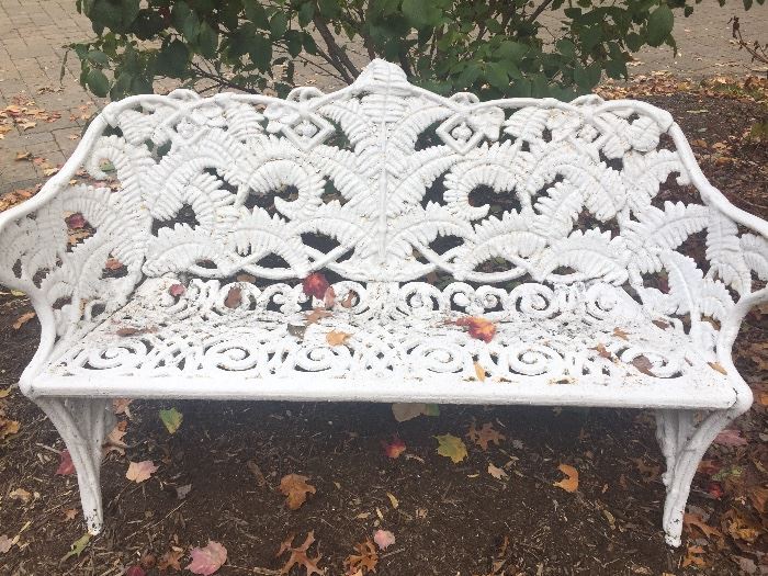 Victorian Fern pattern iron bench