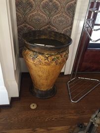 Large tin urn