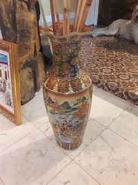 Vase and bamboo
