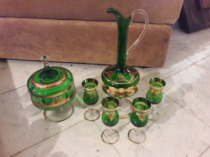  green glass items
