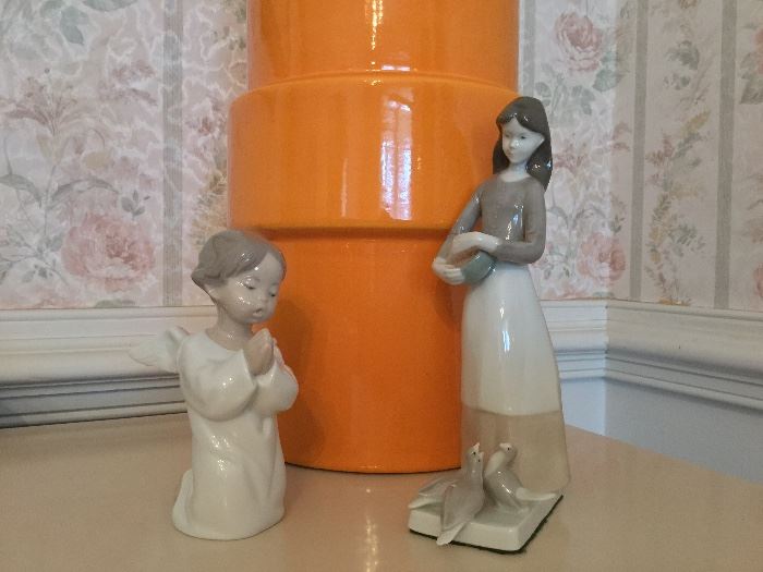Lladro Praying Angel, German Porcelain Figurine