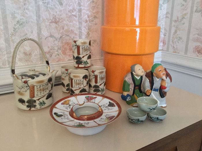 Japanese tea set, Japanese porcelain, Hakata Doll