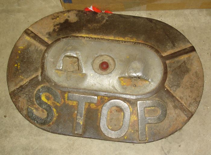 Vintage cast iron stop sign base