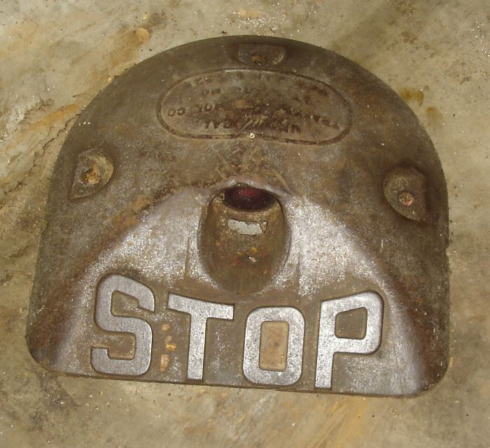 Vintage cast iron stop sign base - 1 of 2