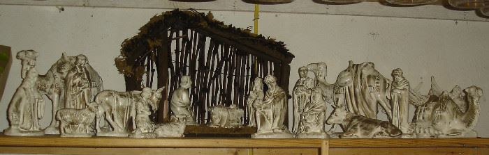 Vintage handpainted Nativity