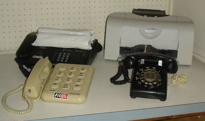 Vintage rotary dial telephone, giant number telephone