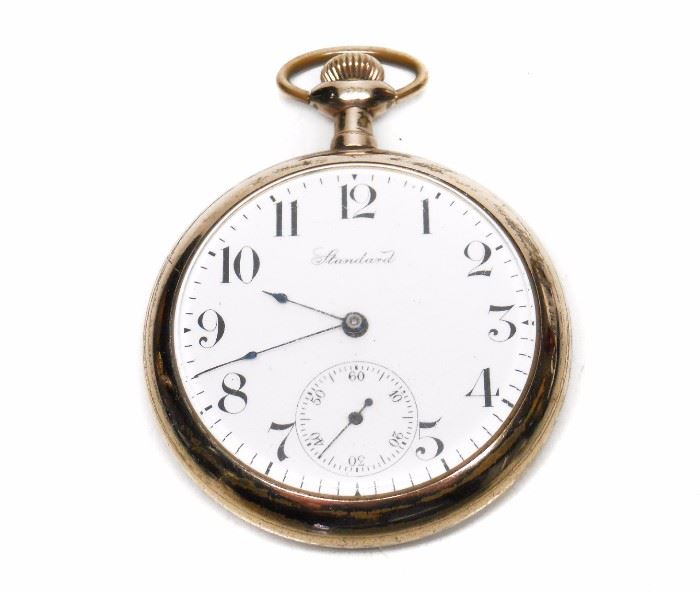 GORGEOUS STANDARD OPEN FACE EMBOSSED POCKET WATCH
