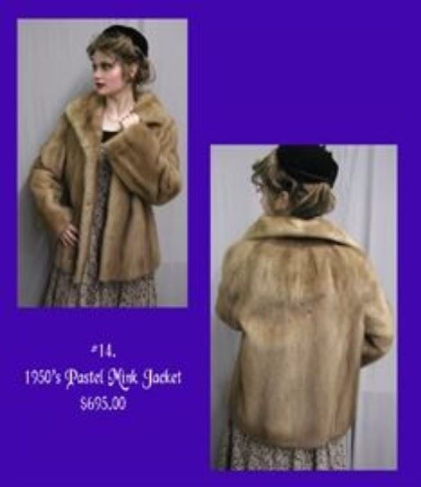 6 1950s Pastel Mink Jacket - 695.00