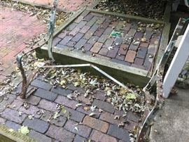 Old iron bench frame 