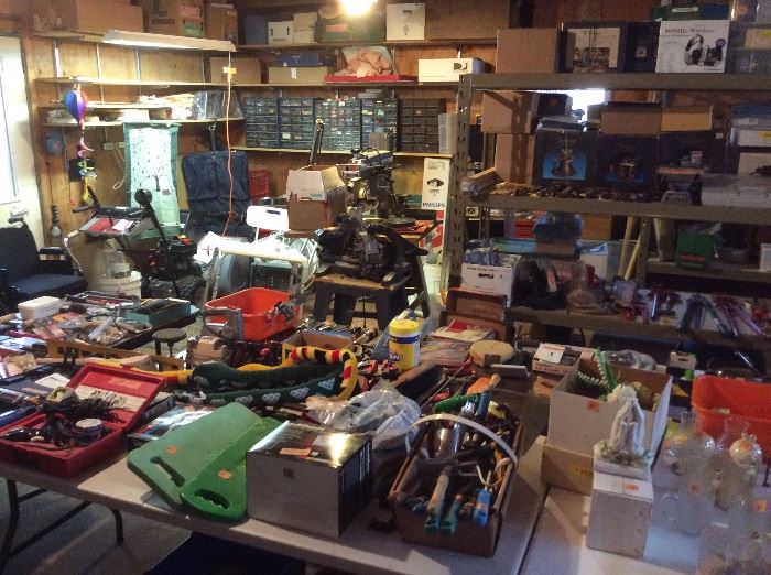 The garage is full of tools & treasures