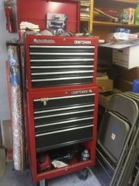 Craftsman tool box, folding chairs,