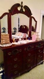 Beautiful Triple Dresser that matches the Kathy Ireland Bedroom Suite . 