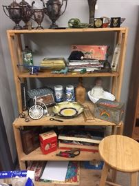 Shelving, Silver Plated Items, Antiques, Vintage Toys, Beer Steins
