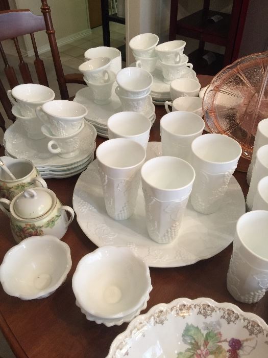 Tons of vintage milk glass!