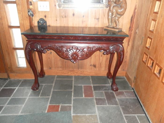 Marble top foyer table