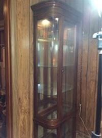 043 Curved Glass Curio Cabinet