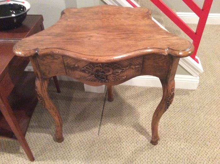 Oak carved Side table