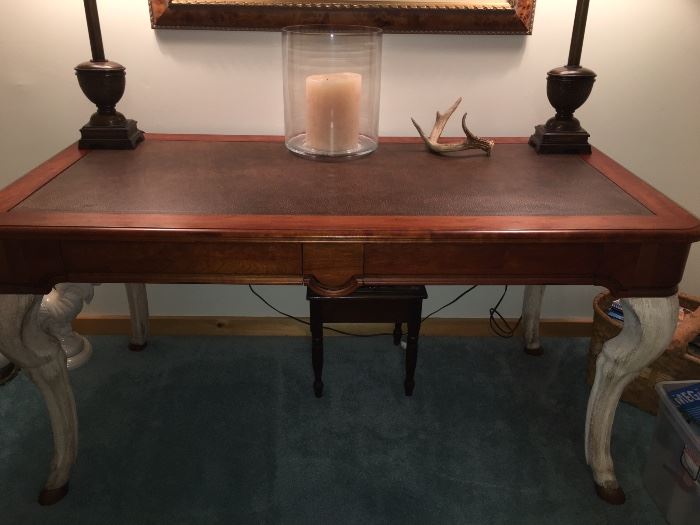 Stag Leg Leather Top Desk