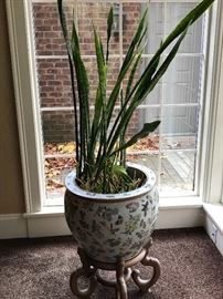 Wonderful oriental pot on stand...quite large